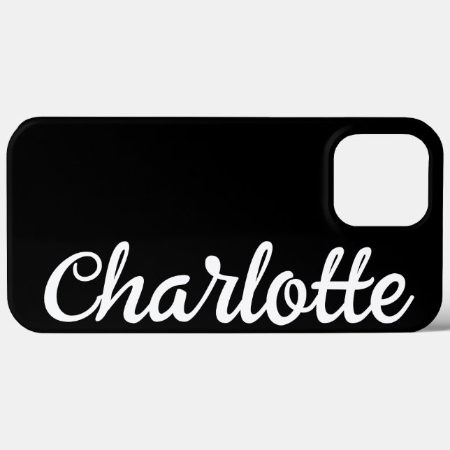 Personalized Name Stylish Modern Minimal Black  (Baksida (horisontell))