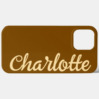 Personalized Name Stylish Modern Minimal Brown 