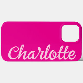 Personalized Name Stylish Modern Minimal Hot Pink