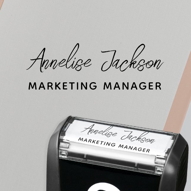 Personalized name title signature script  självfärgande stämpel (Skapare uppladdad)