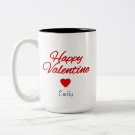 Personalized name Valentine's day Två-Tonad Mugg