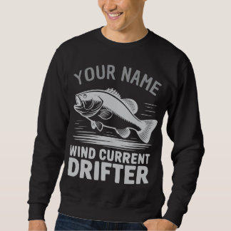 Personalized Name Wind Current Drifter Bass Fish Lång Ärmad Tröja