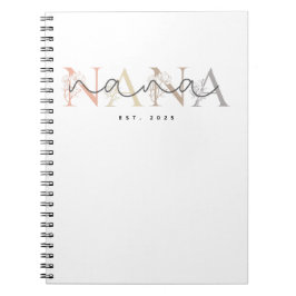 Personalized Nana Grandma Floral Elegance Anteckningsbok