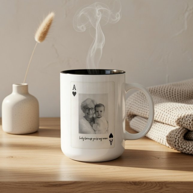 Personalized Nana Mug with Photo – Custom Grandma  Två-Tonad Mugg (Skapare uppladdad)