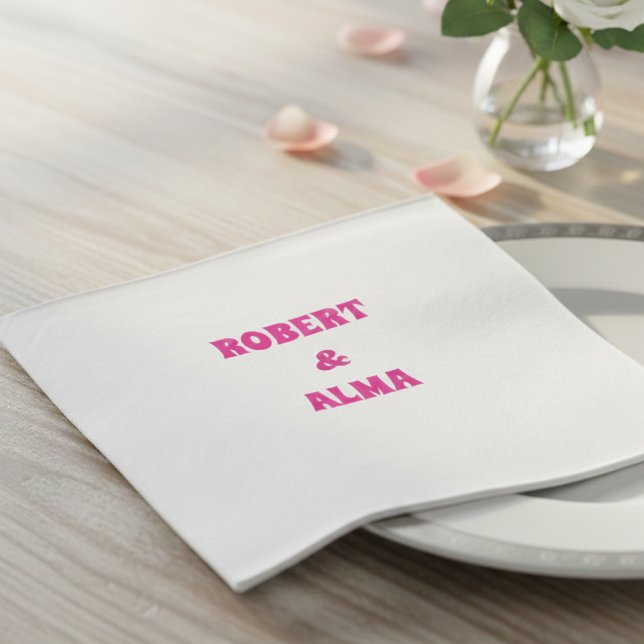 Personalized Napkins – Robert & Alma Wedding Decor Pappersservett (Skapare uppladdad)