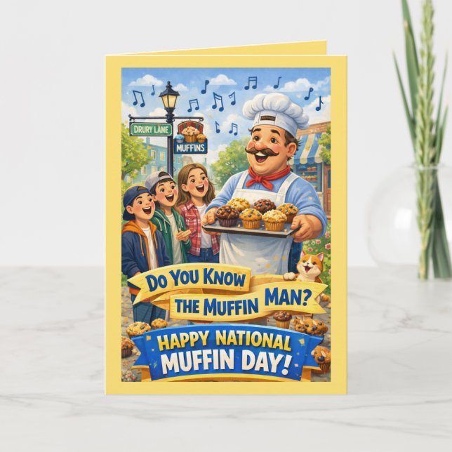 Personalized National Muffin Day Greeting Card Kort (Framsida)
