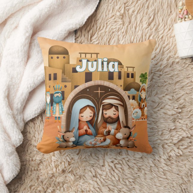 Personalized Nativity  Kudde (Filt)