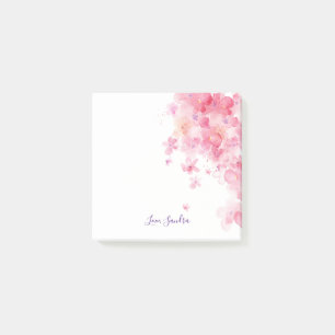 Personalized//nätt vattenfärgblommor post-it block