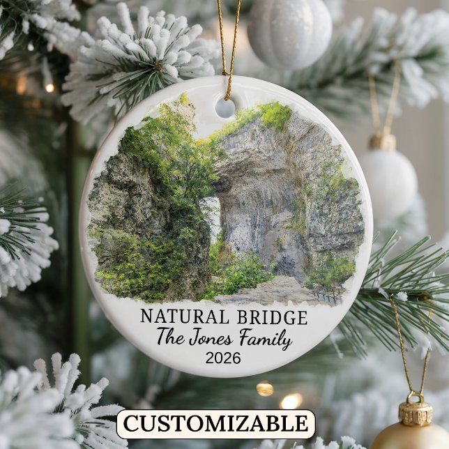 Personalized Natural Bridge Ornament, Virginia Julgransprydnad Keramik (Skapare uppladdad)