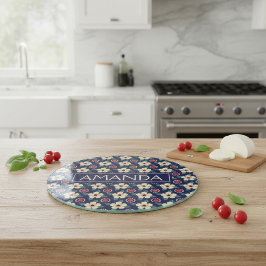 Personalized Navy Blue Floral