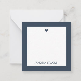 Personalized Navy Blue Retro Flower Anteckningskort