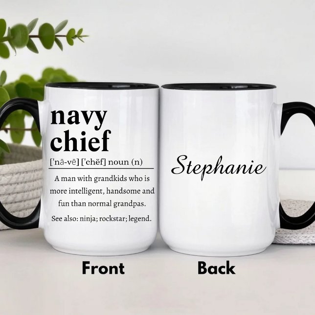 Personalized Navy Chief Definition Mugg (Skapare uppladdad)