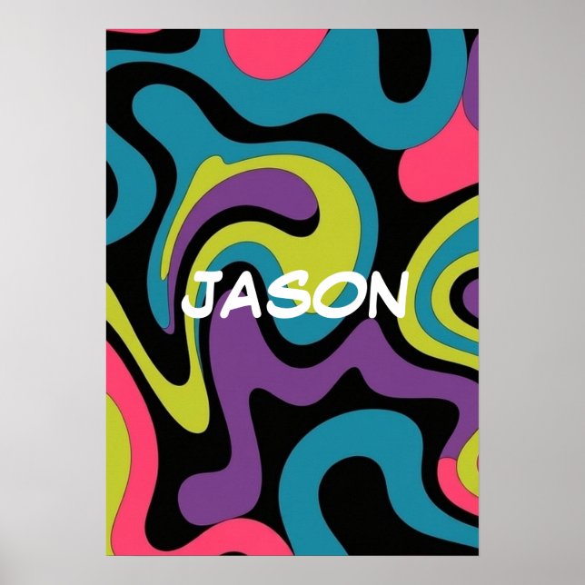 Personalized Neon Abstract Pattern — Retro Design Poster (Framsidan)