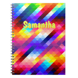 Personalized Neon Notebook | Abstract Rainbow Anteckningsbok