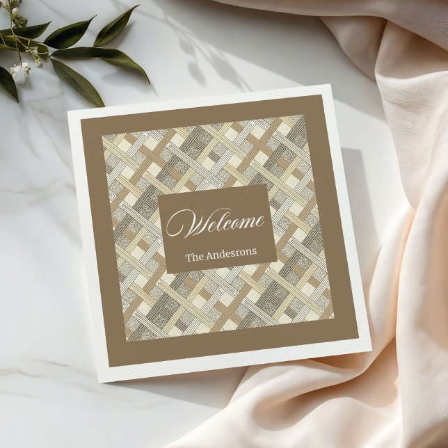 Personalized Neutral Napkins Elegant Table Accent Pappersservett (Personalized Neutral Napkins Elegant Table Accent)