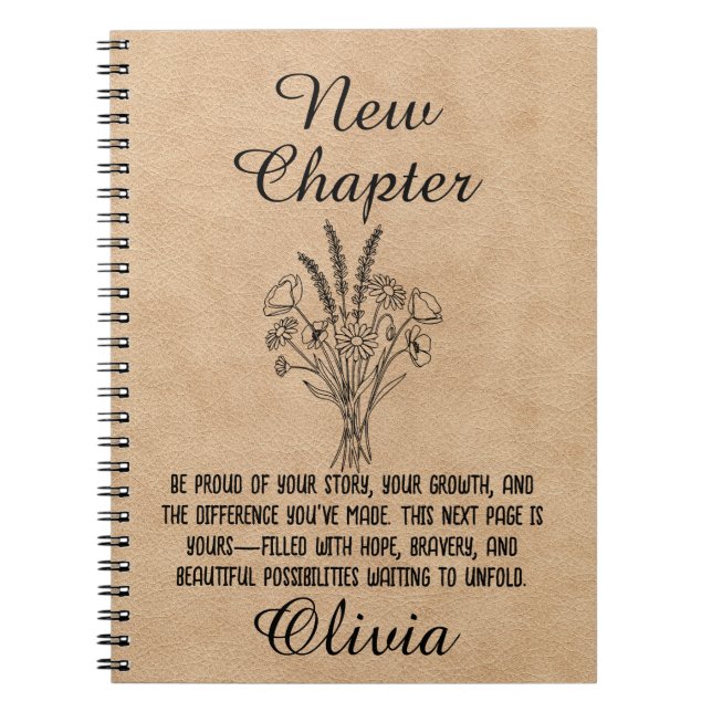 Personalized New Chapter Spiral Journal Gift Anteckningsbok (Framsidan)