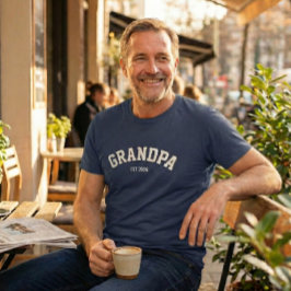 Personalized New Grandpa Est Date Father's Day T Shirt