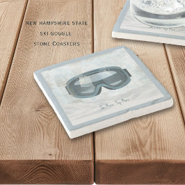 Personalized New Hampshire Ski Stone Coaster Stenunderlägg