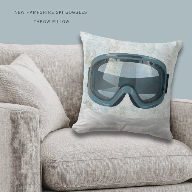 Personalized New Hampshire | Ski Winter Decor  Kudde (Personalize this New Hampshire ski goggles throw pillow)