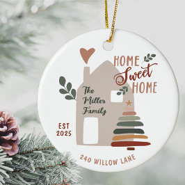 Personalized New Home Sweet Home Christmas Julgransprydnad Keramik