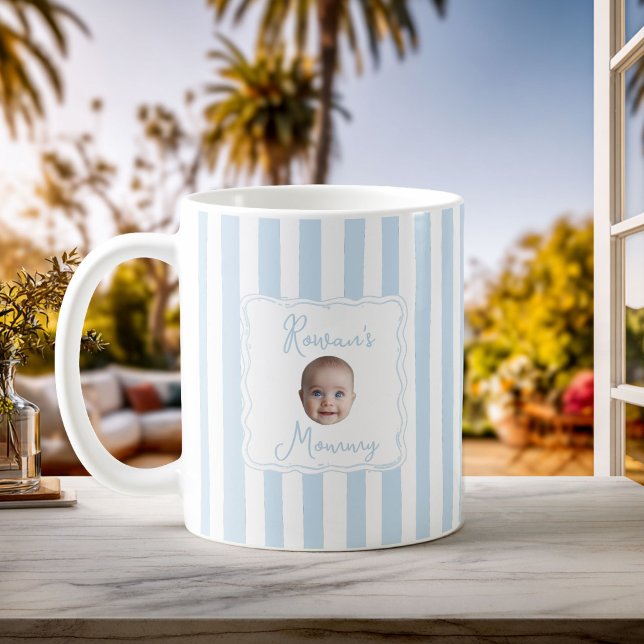 Personalized New Mom Baby Name Face Photo Kaffemugg (Skapare uppladdad)