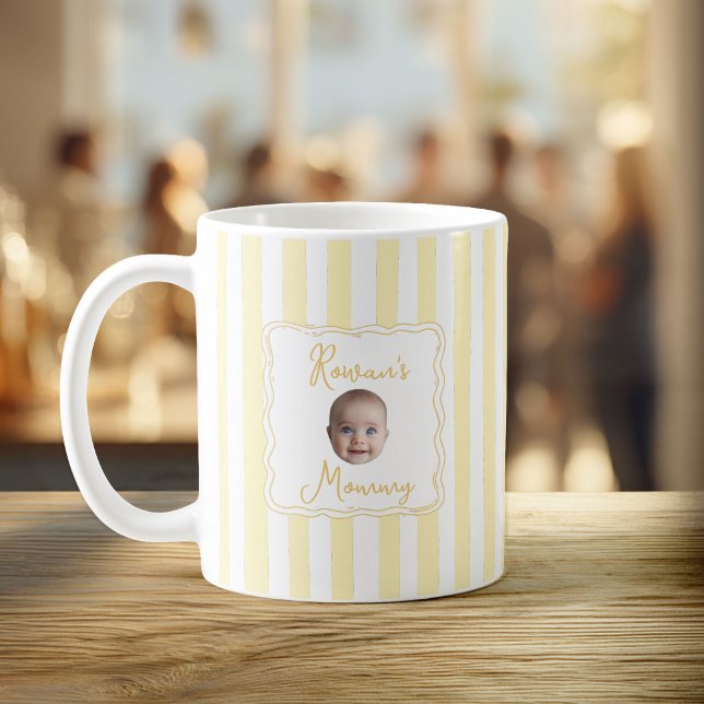 Personalized New Mom Baby Name Face Photo Kaffemugg (Skapare uppladdad)