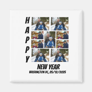 Personalized New year 9 Photo Collage Magnet