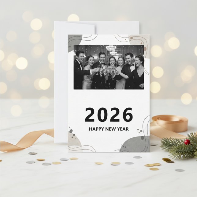 Personalized New Year Card 2026, Elegant New Year  Kort (Skapare uppladdad)