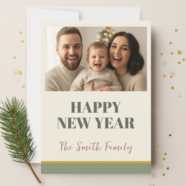 Personalized New Year Card 2026, Festive Holiday  Kort (Skapare uppladdad)