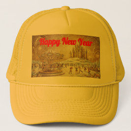 Personalized New Year Holiday gold Yellow Hat Keps