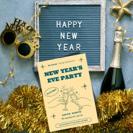 Personalized New Year's Eve Party Invitation Inbjudningar