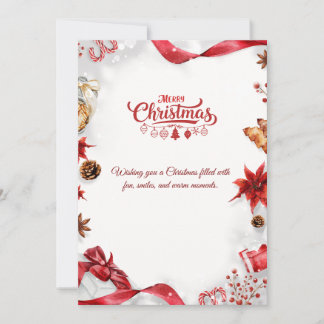 Personalized Non-Folded Christmas Card Julkort