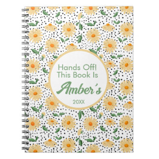 Personalized Notebook – Daisy design Anteckningsbok