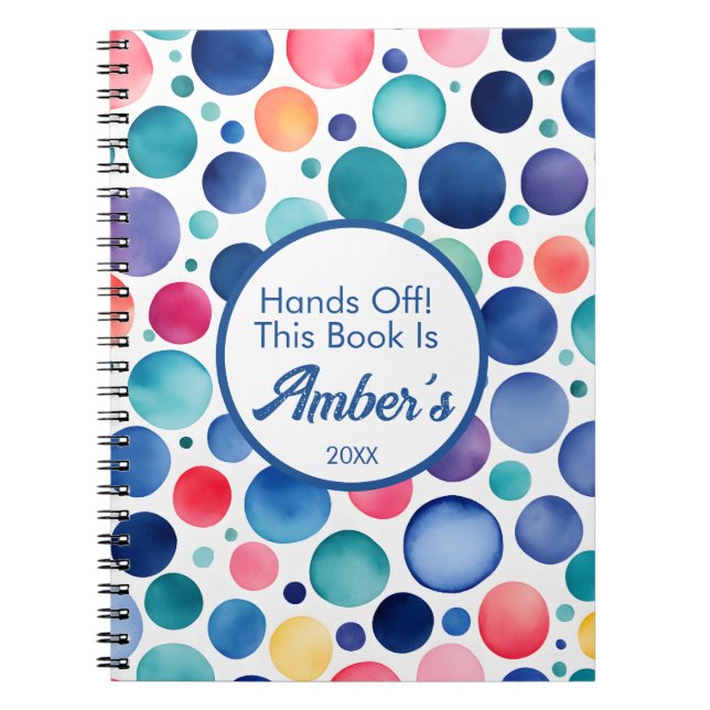 Personalized Notebook – Multicolor Circle Design – Anteckningsbok (Framsidan)
