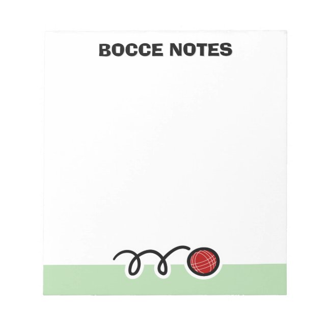 Personalized notepad with quirky bocce ball design anteckningsblock (Framsida)