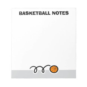 Personalized notepad with sporty basketball design anteckningsblock