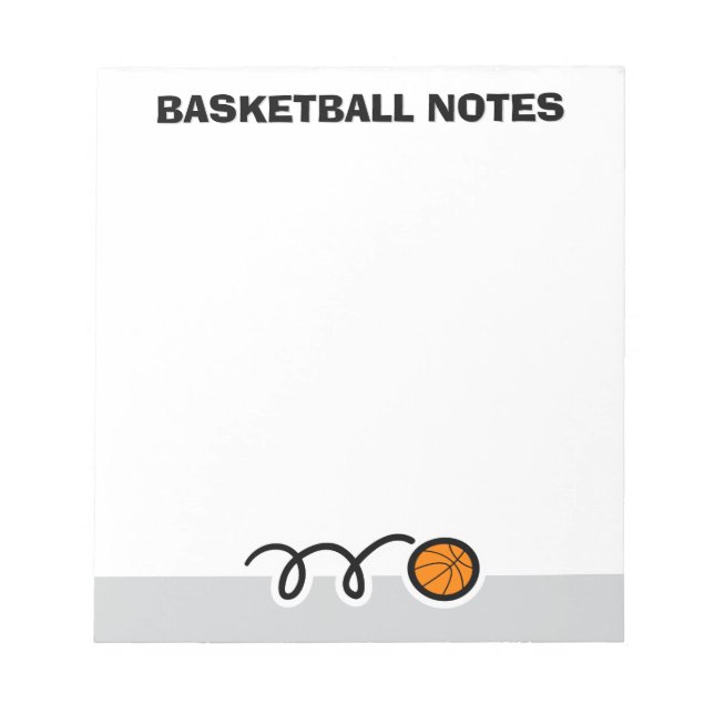 Personalized notepad with sporty basketball design anteckningsblock (Framsida)