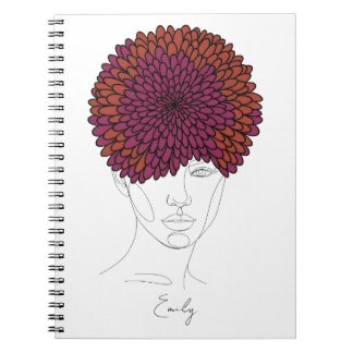 Personalized November Birth Flower Portrait Anteckningsbok