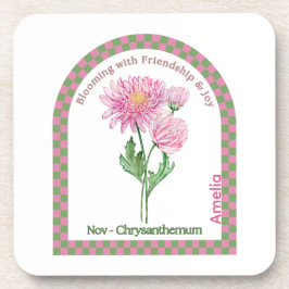 Personalized November Birth Month Flower Coaster Underlägg