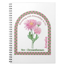 Personalized November Birth Month Flower Notebook Anteckningsbok