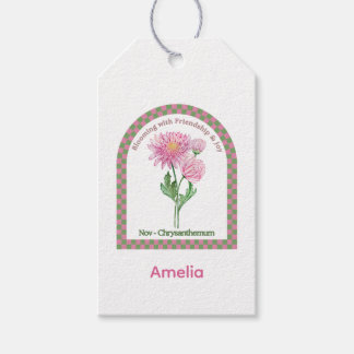 Personalized November Birth Month Flower Presentetikett