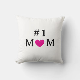 Personalized Number One Mom Throw Pillow Kudde
