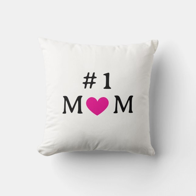 Personalized Number One Mom Throw Pillow Kudde (Framsida)