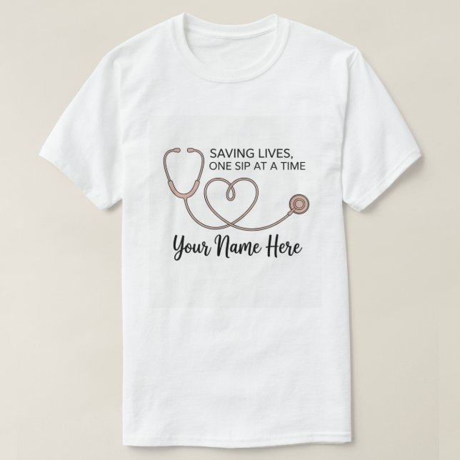 Personalized Nurse Coffee Mug - Saving Lives One S T Shirt (Design framsida)