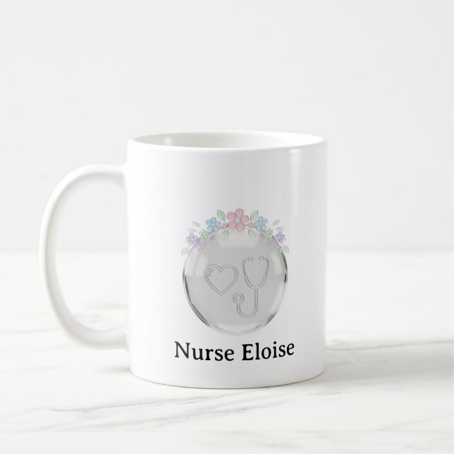 Personalized Nurse Gift Emblem Mug Kaffemugg (Vänster)