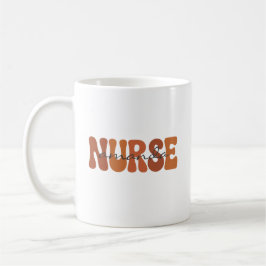 Personalized Nurse Name Retro Wavy Typography Kaffemugg