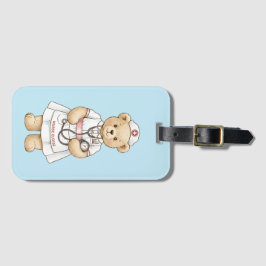 Personalized Nurse Teddy Bear Custom Name Nursing Bagagebricka