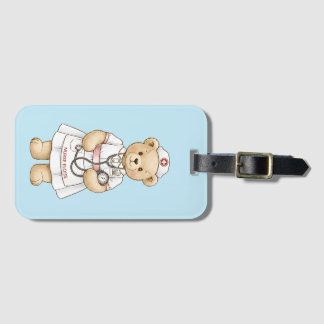 Personalized Nurse Teddy Bear Custom Name Nursing Bagagebricka
