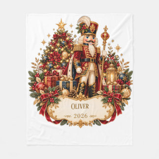 Personalized Nutcracker Christmas Blanket with Nam Fleecefilt