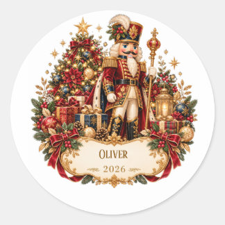 Personalized Nutcracker Christmas Blanket with Nam Runt Klistermärke
